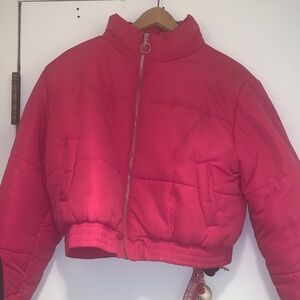 Forever 21 Vibrant PINK Puffer Coat